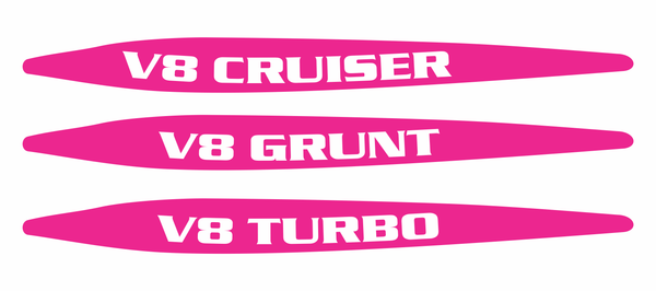 V8 Landcruiser 70 Series Bonnet Scoop Stickers 2016 to 2023 (Pair)