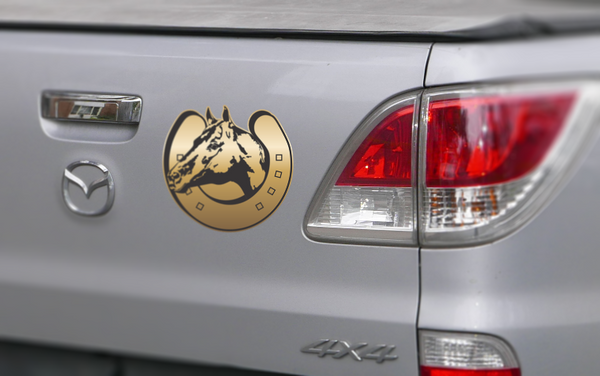 Horse in Horseshoe Sticker (Pair)