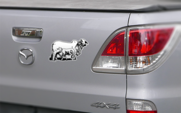 Brahman Cow & Calf Sticker (Pair)