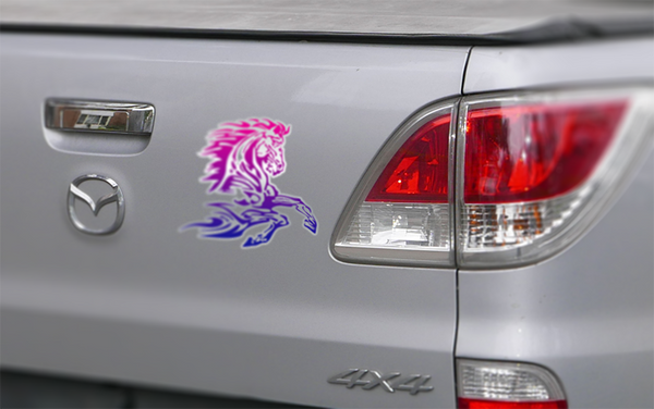Flaming Horse Tribal Sticker (Pair)