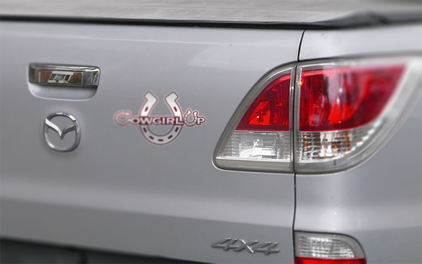 Cowgirl Up Horse Shoe Sticker (Pair)