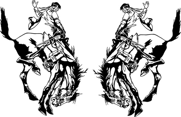 Rodeo Rider Bug Deflector Sticker (Pair)