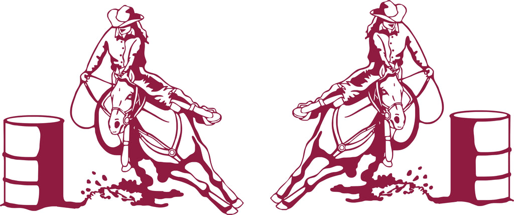 Rodeo Barrel Racer Bug Deflector Sticker (Pair)