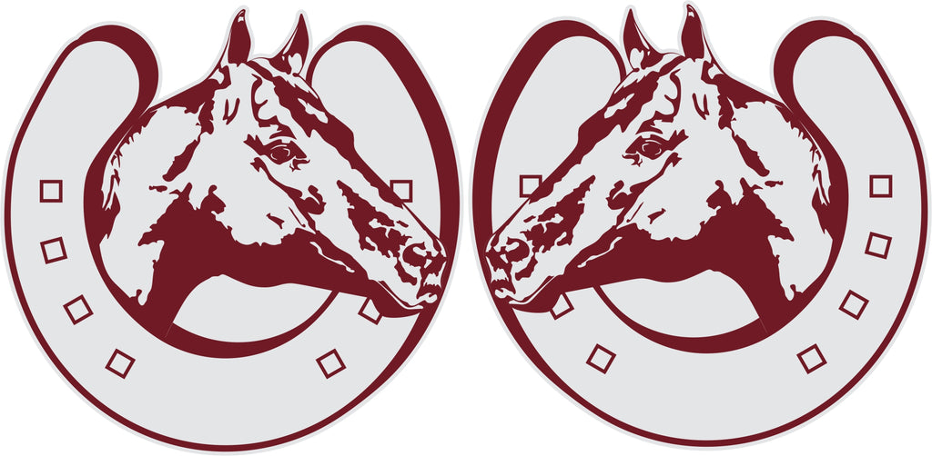 Horse in Horseshoe Sticker (Pair)