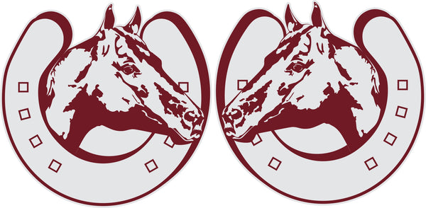 Horse in Horseshoe Sticker (Pair)