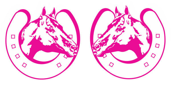 Horse in Horseshoe Sticker (Pair)