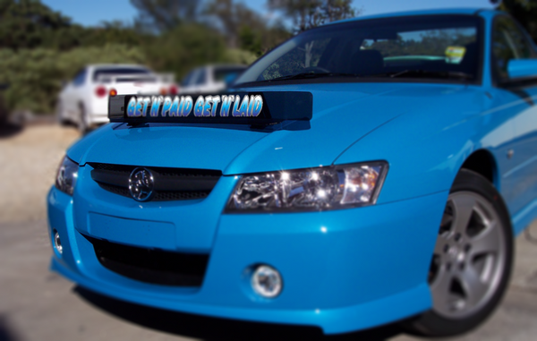 'Get 'n' Paid Get 'n' Laid' Bug Deflector Name Sticker