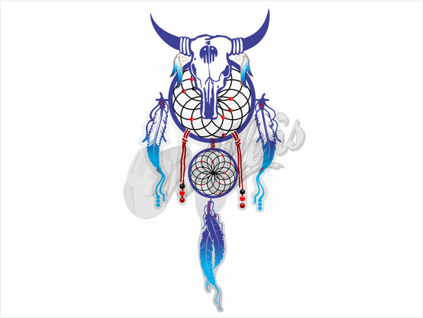 Dream Catcher Skull Sticker (Pair)