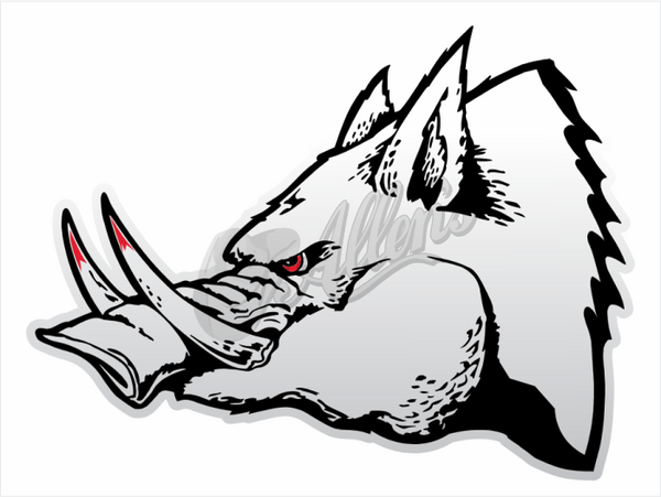 Boar Pig Head Sticker (Pair)