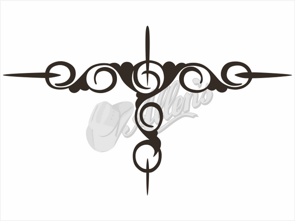 Truck Swirl Scroll Tri Point Sticker (Pair)