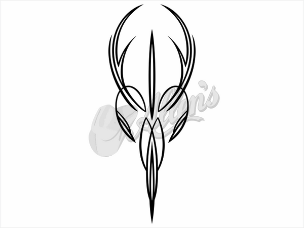 Antlers Scroll Sticker (Pair)
