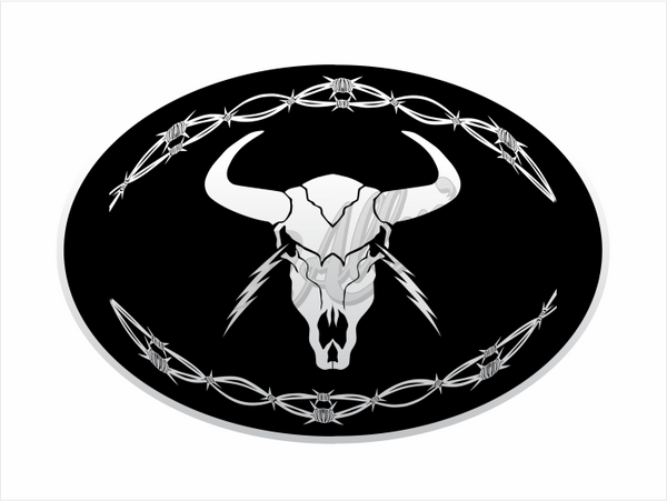 Lightning Skull & Barb Wire Sticker (Pair)