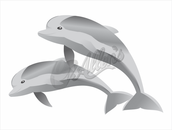 Dolphins Leaping Sticker