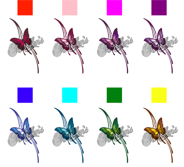 Butterfly with Wave Scroll Sticker (Set)