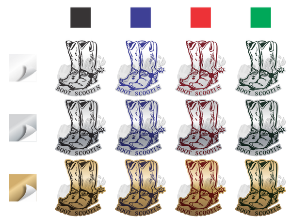 Boot Scootin Cowboy Boots Stickers (Pair)