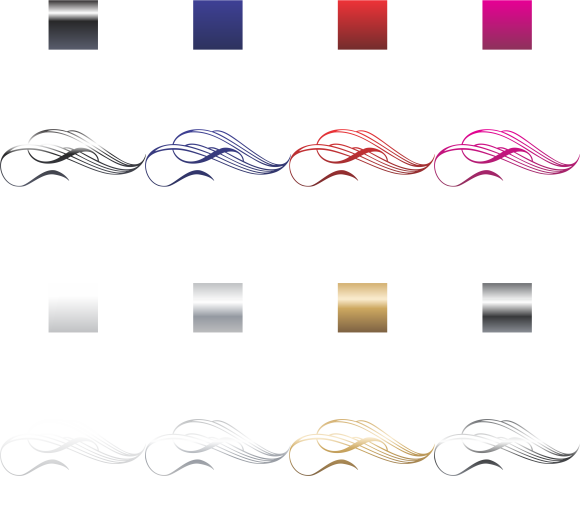 Rolling Waves Scroll Sticker (Pair)