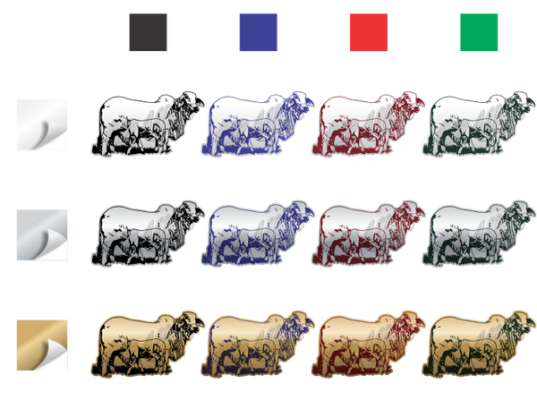 Brahman Cow & Calf Sticker (Pair)