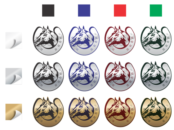 Horse in Horseshoe Sticker (Pair)