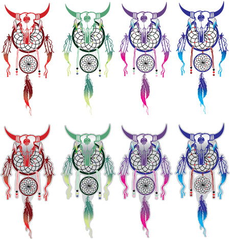 Lightning Skull & Barb Wire Sticker (Pair)