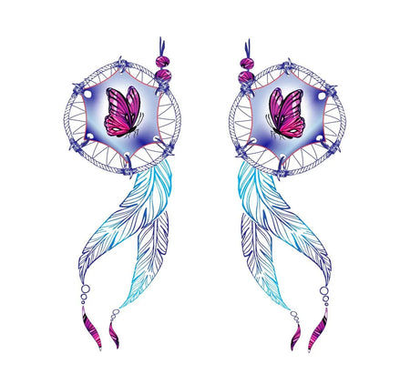 Lightning Skull & Barb Wire Sticker (Pair)