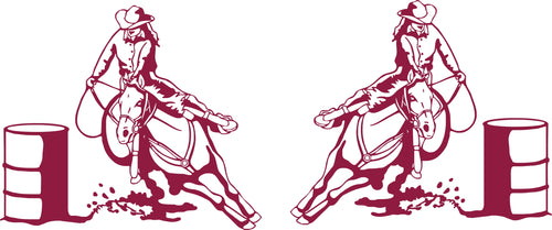 Rodeo Barrel Racer Bug Deflector Sticker (Pair)