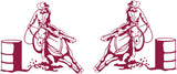 Rodeo Barrel Racer Bug Deflector Sticker (Pair)