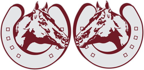 Horse in Horseshoe Sticker (Pair)