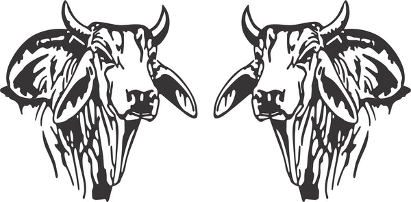 Brahman Bull Head Sticker (Pair)