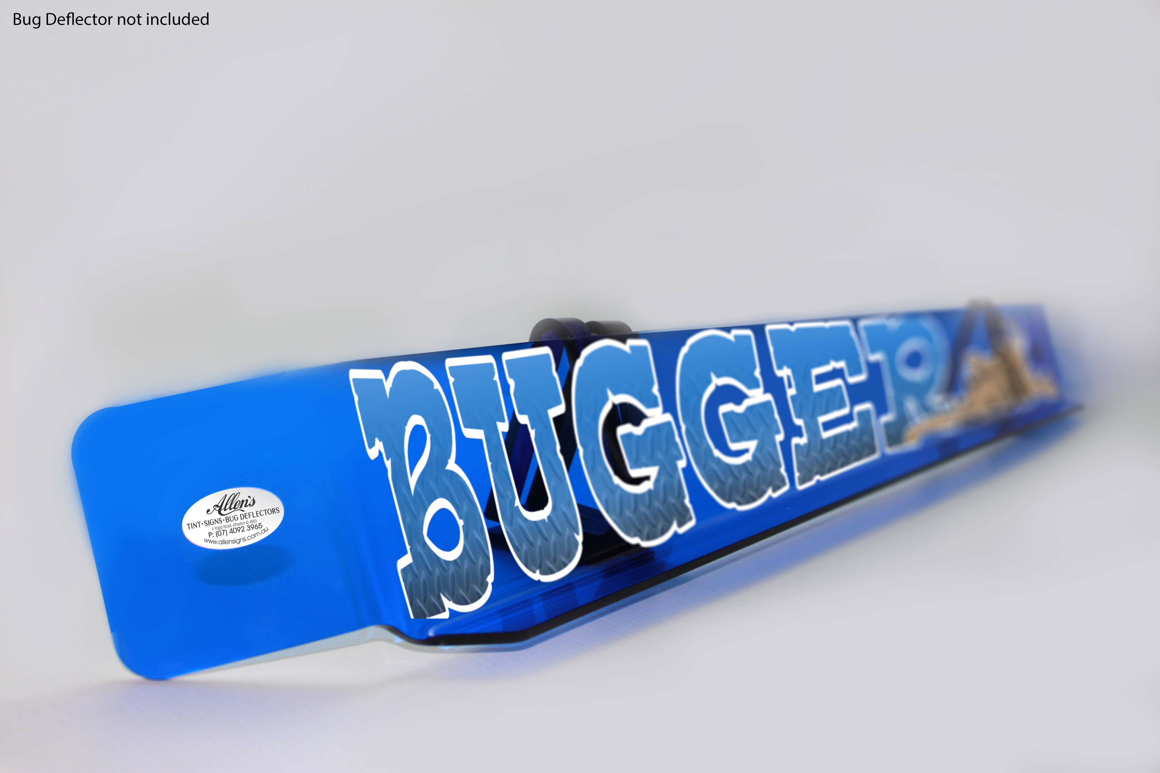'Bugger' Bug Deflector Name Sticker – Allens Tint & Signs