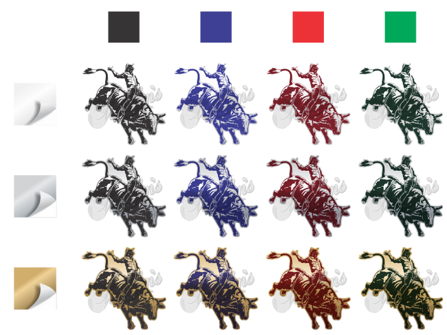 Rodeo Bull Rider Bug Deflector Stickers (Pair)