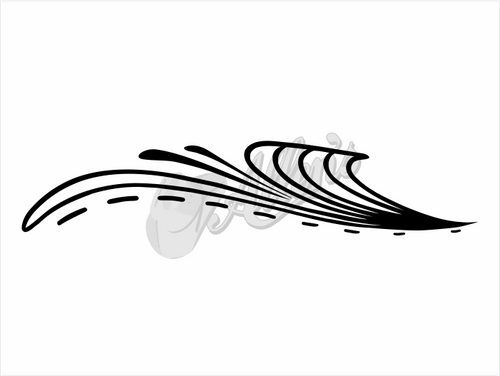 Wet Waves Scroll Sticker (Pair)