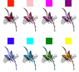 Butterfly with Wave Scroll Sticker (Set)