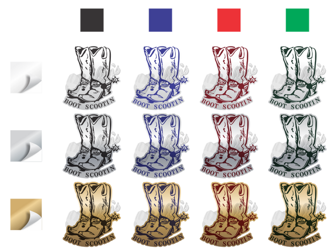Boot Scootin Cowboy Boots Stickers (Pair)