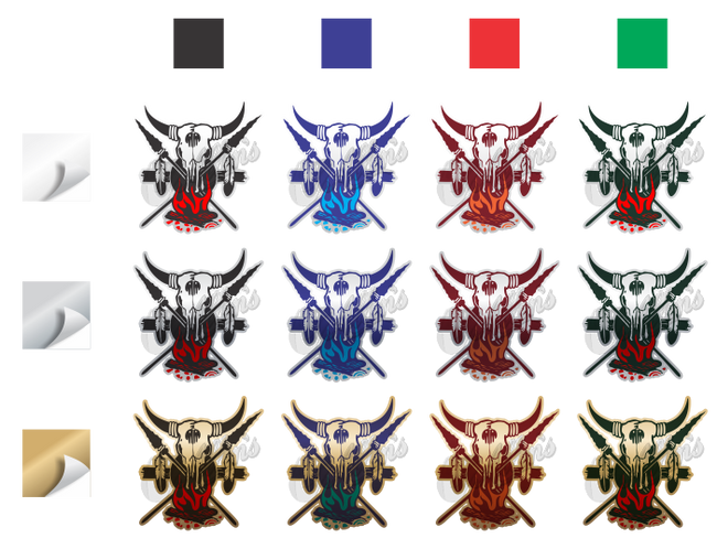 Skull, Crossbones & Flames Sticker (Pair)