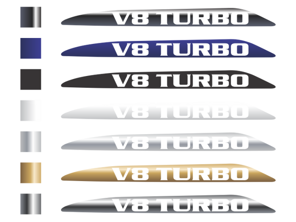 V8 Landcruiser 70 Series Bonnet Scoop Stickers  07-16 & 16 Onwards (Pair)
