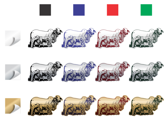 Brahman Cow & Calf Sticker (Pair)